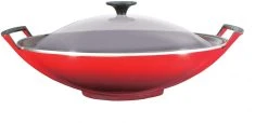 Le Creuset Wok Aus Gusseisen Mit Glasdeckel In Kirschrot, 36 Cm