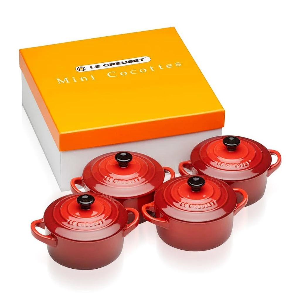 Le Creuset - 4er Set Mini-Cocotte - Kirschrot 1 Le Creuset - 4er Set Mini-Cocotte - Kirschrot