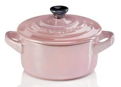 Le Creuset Mini Cocotte In Chiffon Pink Metallic