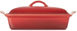 Le Creuset Auflaufform Tradition Mit Deckel, Rechteckig In Kirschrot