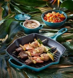 Le Creuset Grillpfanne Signature Quadratisch In Deep Teal -Le Creuset-Shop LC 20171102 DE LS 00001 withWaterdrops neu l