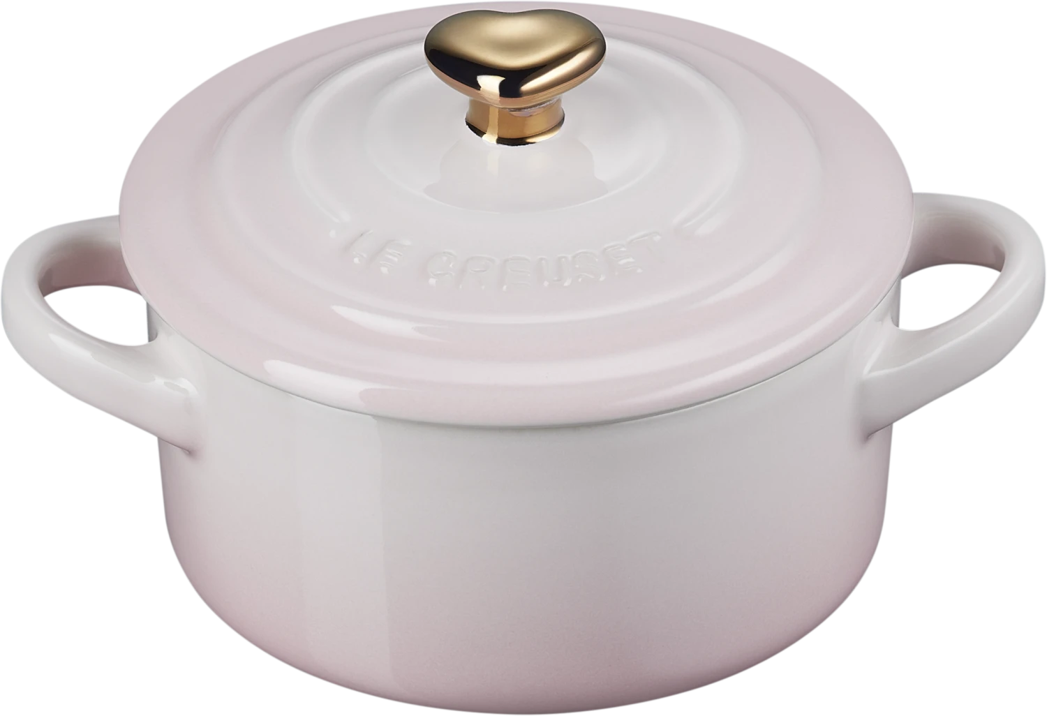 Le Creuset Mini Cocotte Mit Herzknopf In Shell Pink 1 Le Creuset Mini Cocotte Mit Herzknopf In Shell Pink