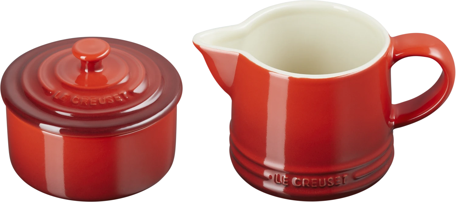 Le Creuset Zucker- & Milchset Signature In Kirschrot 1 Le Creuset Zucker- & Milchset Signature In Kirschrot